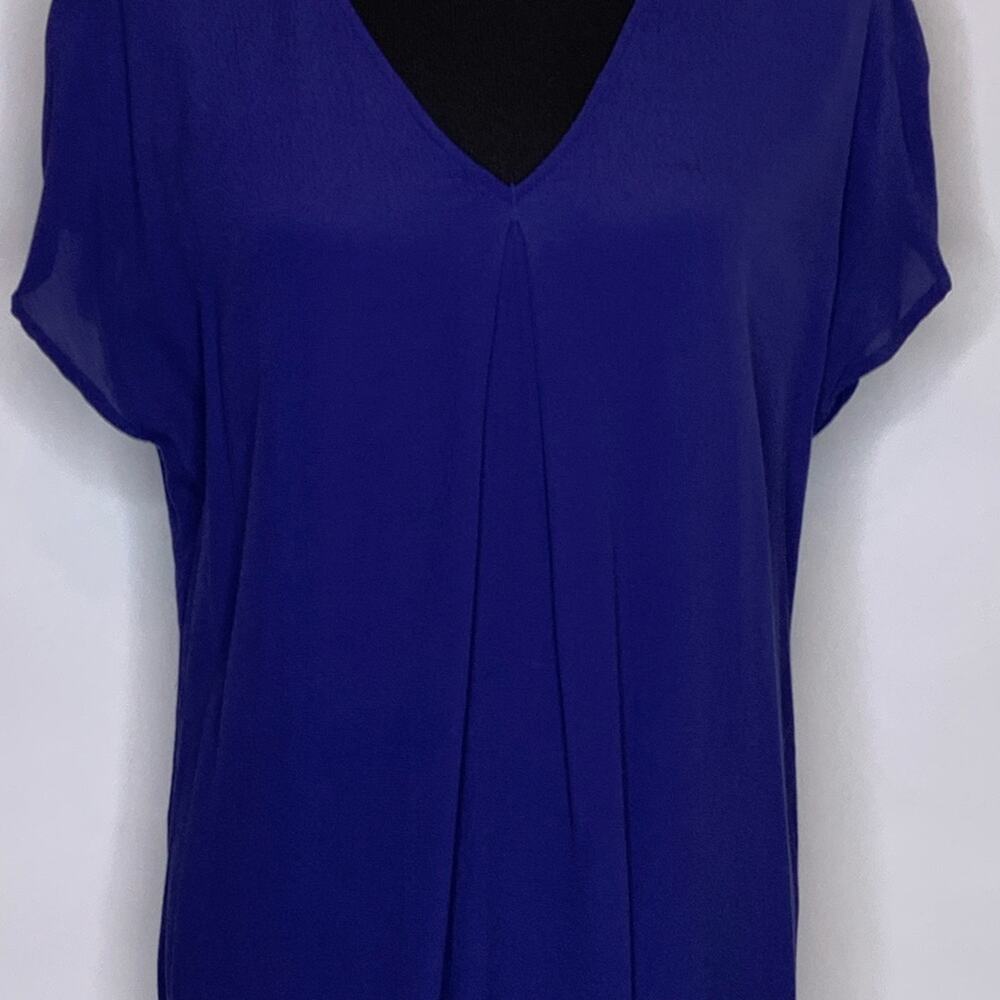 Madewell navy blue v pleated neck shift dress size Medium - Picture 5 of 13